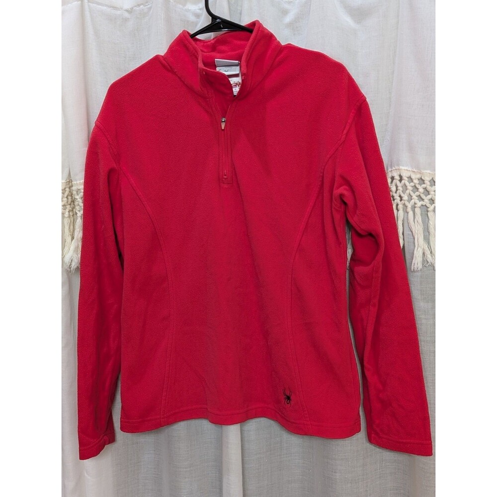 Spyder Women's Pink 1/4 Zip Fleece Long Sleeve Size 14 Pullover Sweatshirt